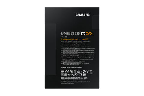 Disco duro interno solido ssd samsung mz - 77q2t0bw - 870 qvo -  2tb -  2.5pulgadas -  sata3