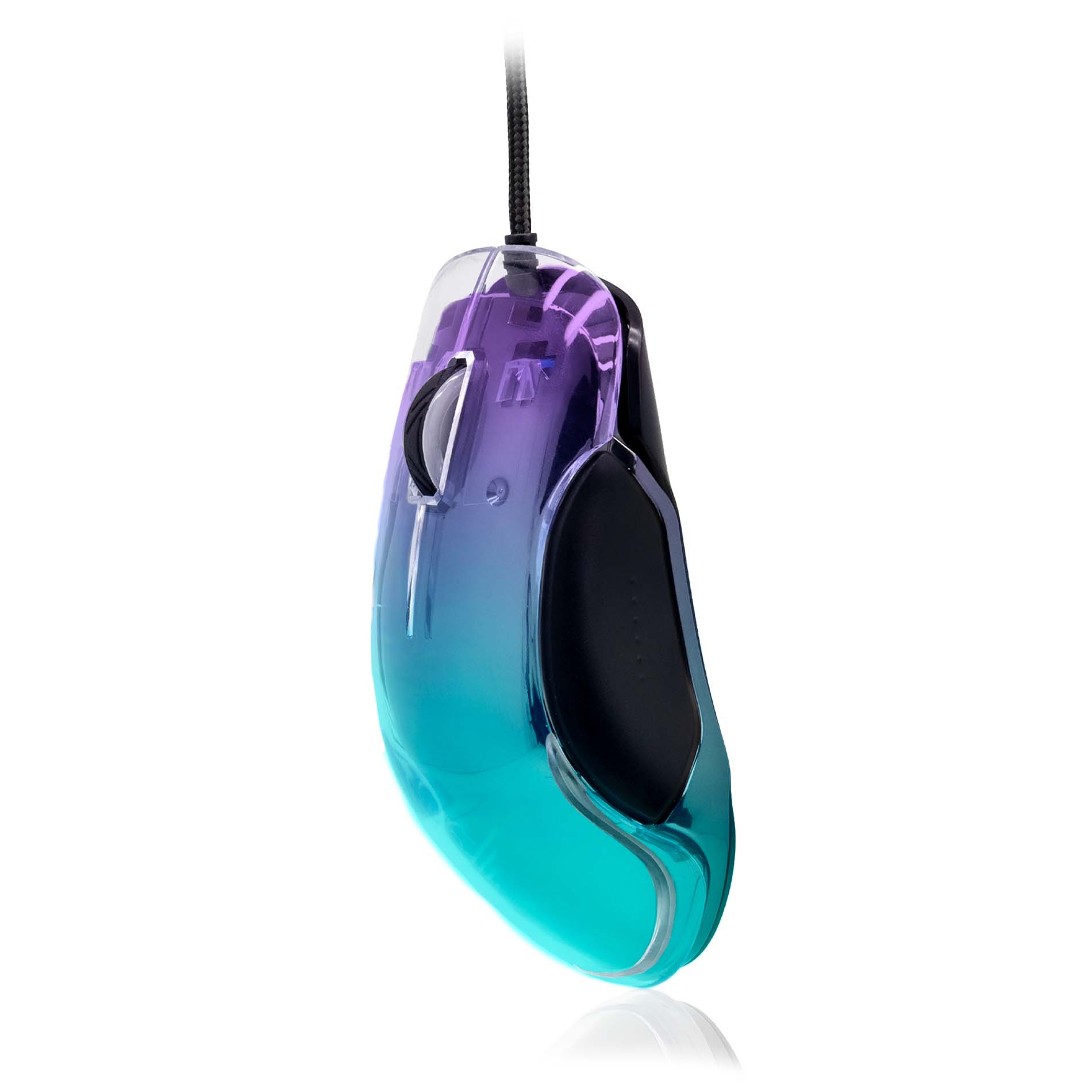 Ratón gaming phoenix banshee transparente rgb 10000 dpi con cable