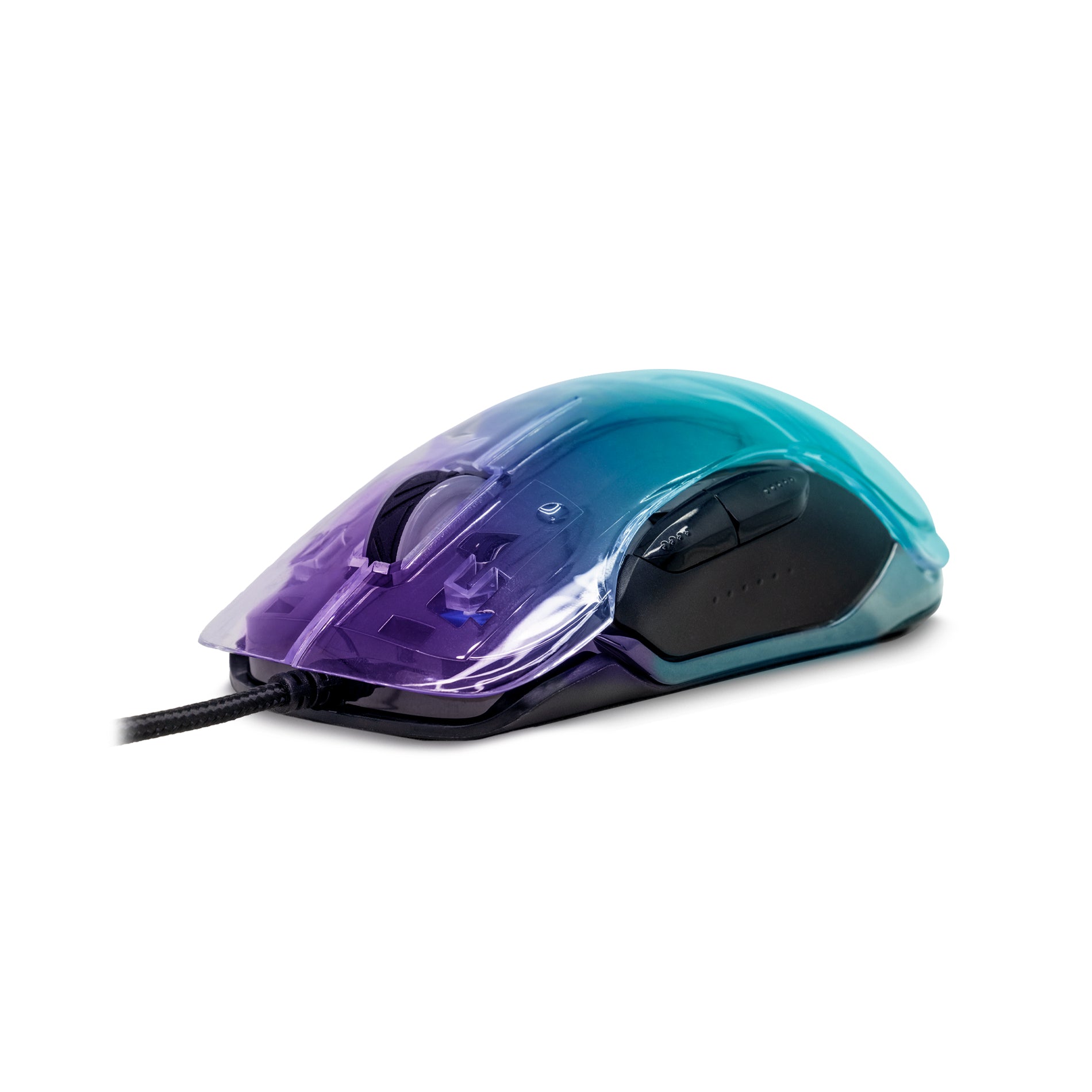 Ratón gaming phoenix banshee transparente rgb 10000 dpi con cable