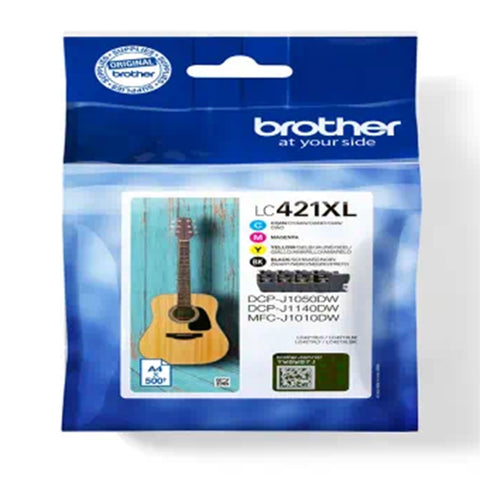 Pack cartuchos tinta brother lc421xlval negro cian magenta amarillo 500 paginas