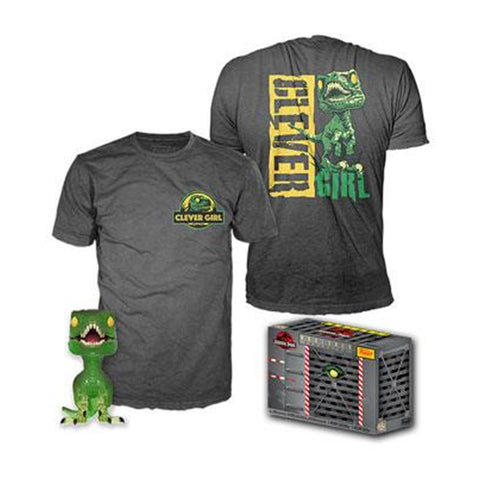 Pop & tee jurassic park clever raptor  funko + camiseta talla xl ut - 47628xl