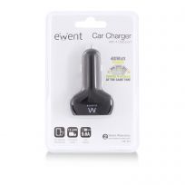 Cargador de coche ewent ew1354 4 puertos usb 9.6a