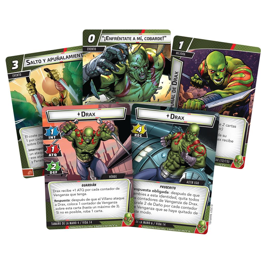 Juego de mesa marvel champions: drax 60 cartas pegi 14