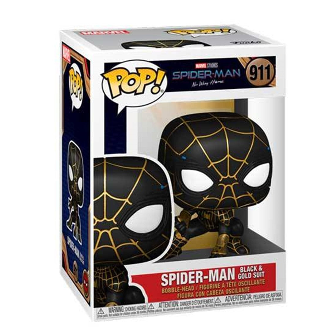 Funko pop marvel spiderman no way home spider - man traje dorado y negro 56827
