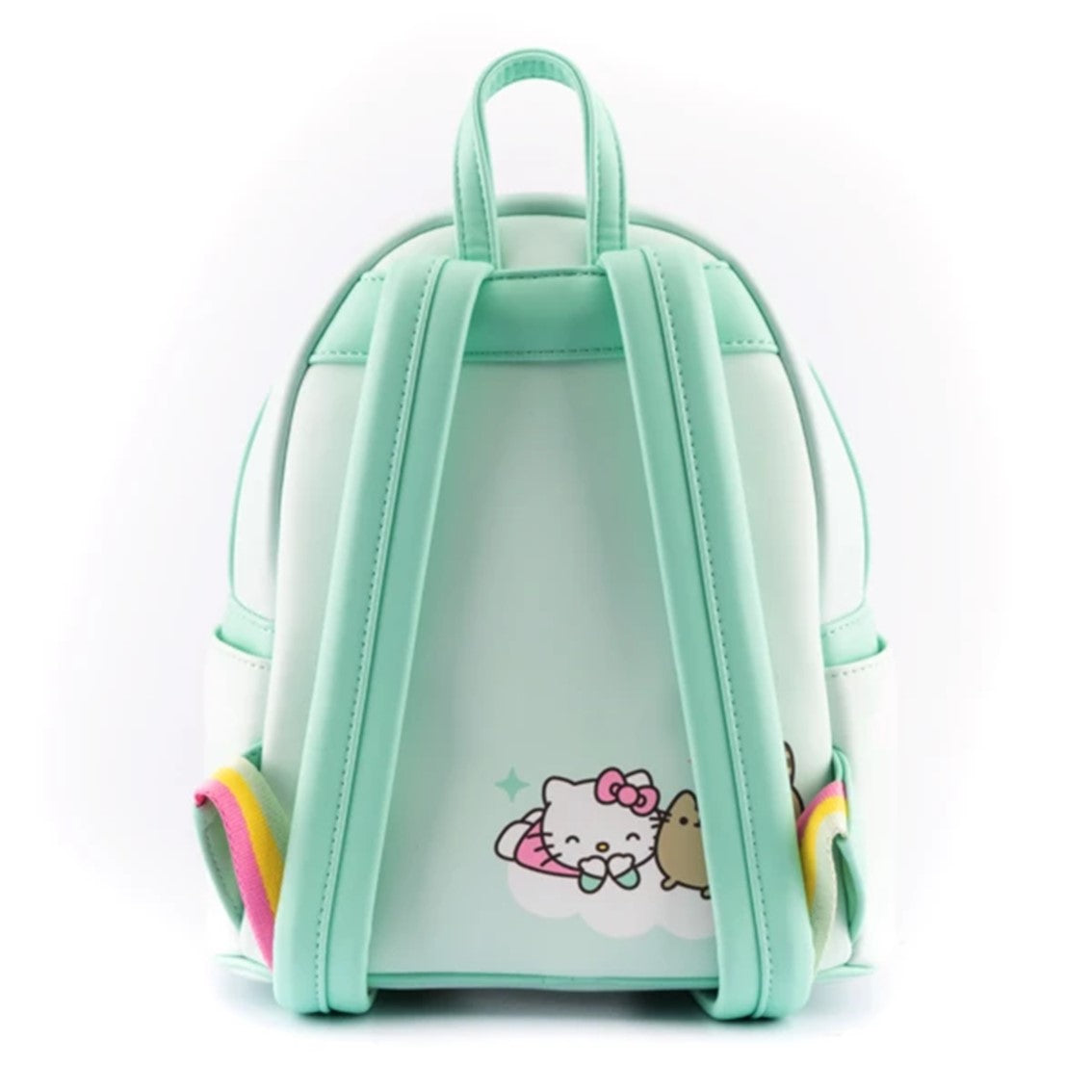 Mochila loungefly pusheen x hello kitty globos y arco iris
