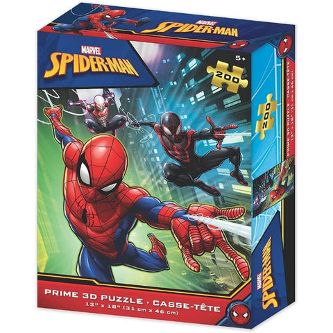 Puzzle lenticular prime 3d 200 piezas marvel spiderman & gwen & miles morales