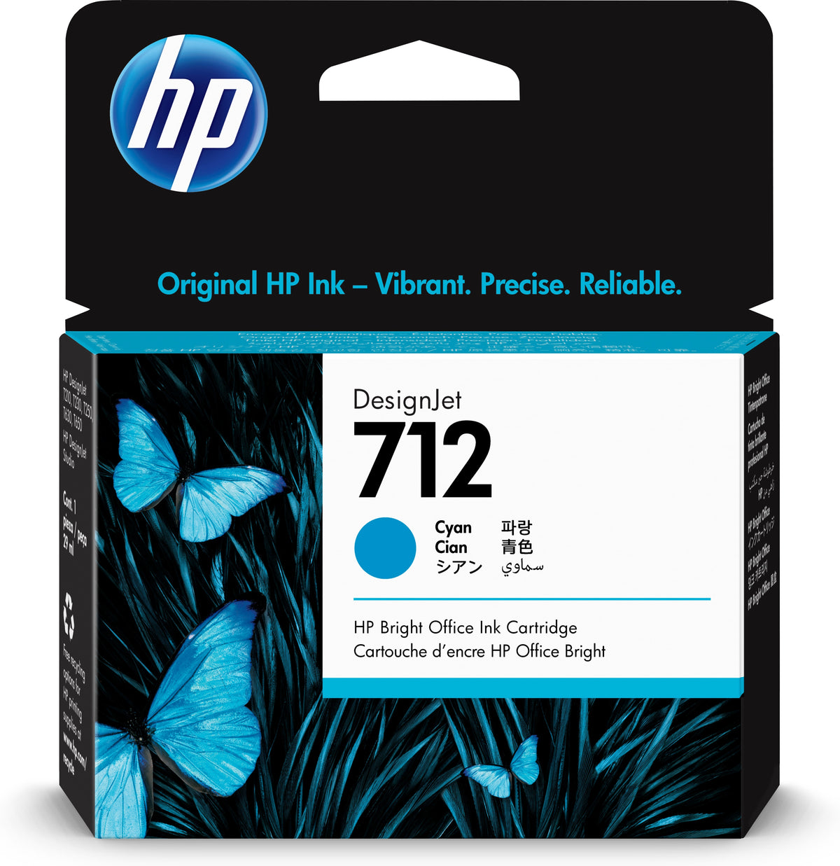 Cartucho tinta hp 712 - 3ed67a -  29 ml -  t210 -  t230 -  t250 -  t630 -  t650 -  cian