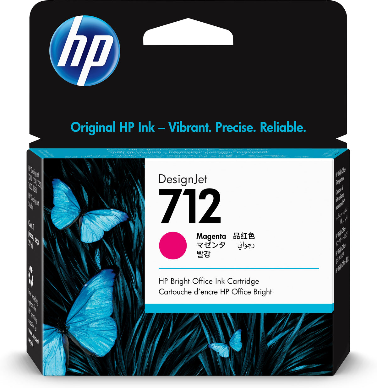 Cartucho tinta hp 712 - 3ed68a -  29 ml -  t210 -  t230 -  t250 -  t630 -  t650 -  magenta