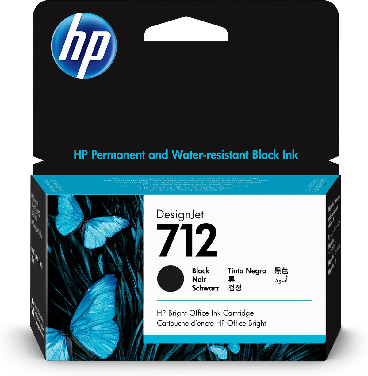 Cartucho tinta hp 712 - 3ed70a -  38 ml -  t210 -  t230 -  t250 -  t630 -  t650 -  negro