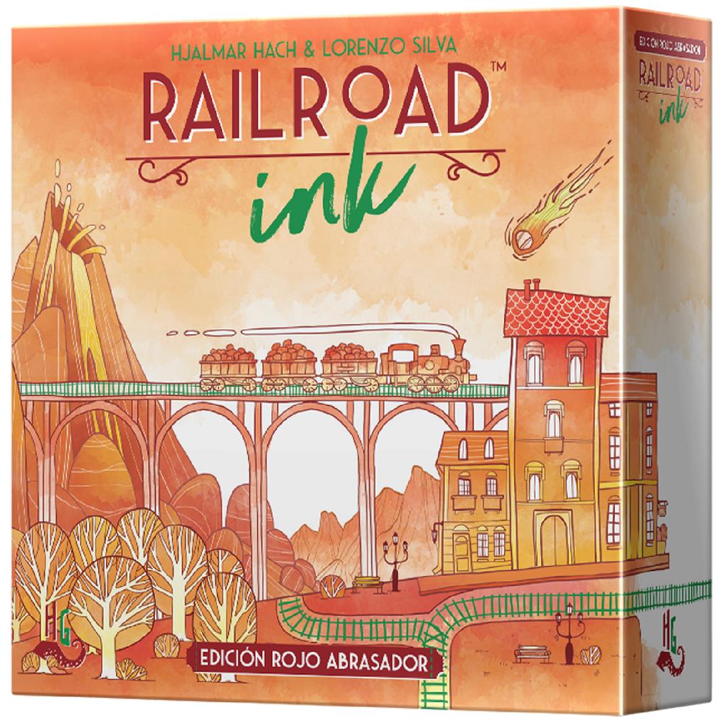 Juego de mesa railroad ink: edicion rojo abrasador pegi 8