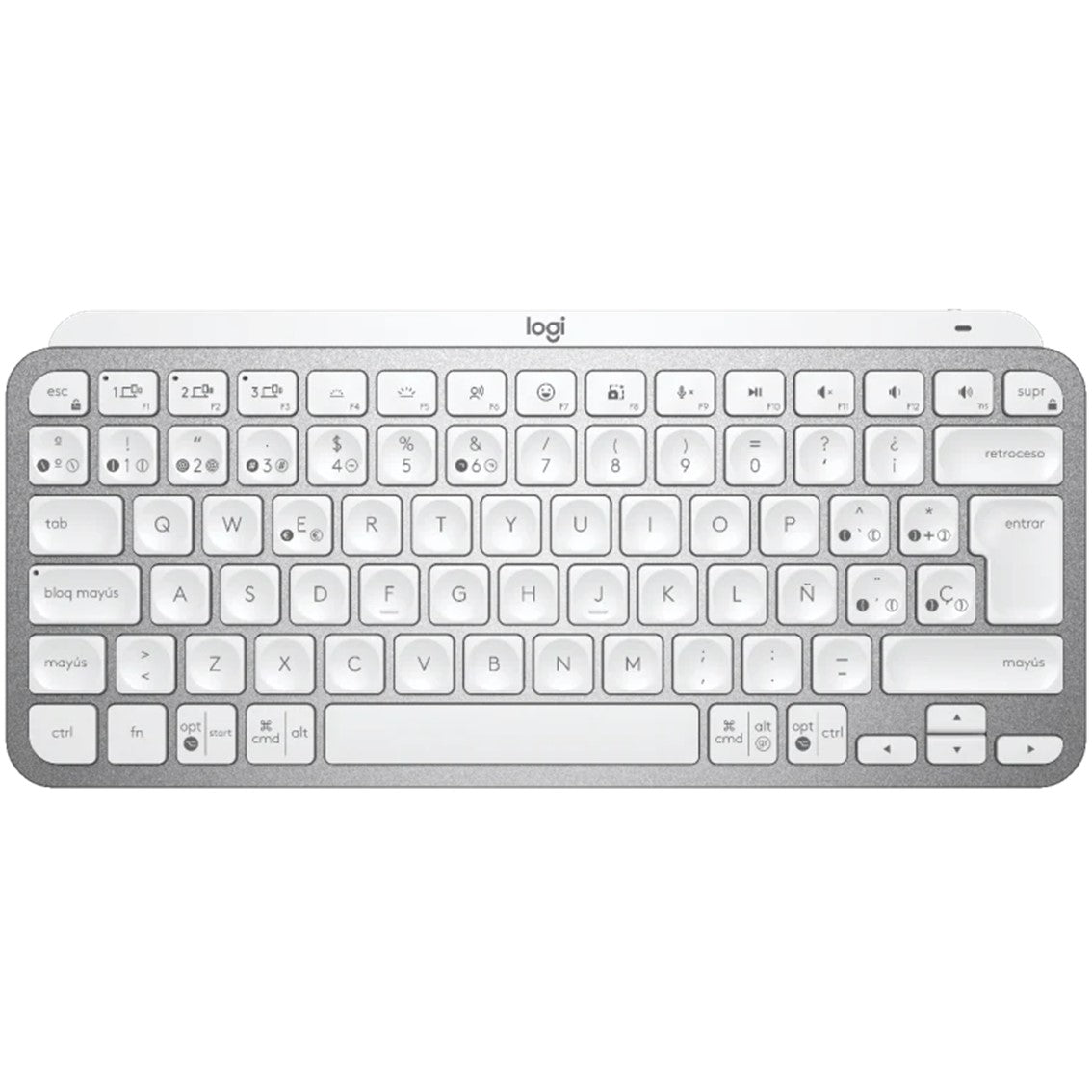 Teclado logitech mx keys gris palido wireless inalambrico qwerty español