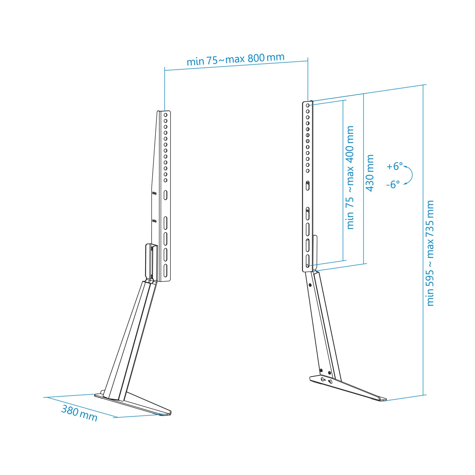 Soporte de mesa tooq para pantallas 32pulgadas - 70pulgadas