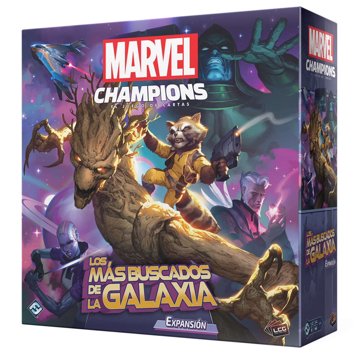 Juego de mesa marvel champions: los mas buscados de la galaxia pegi 14