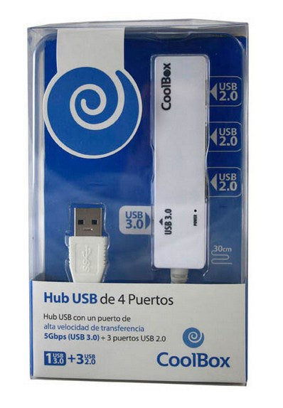 Hub coolbox 3 puertos usb 2.0 1 puerto usb 3.0