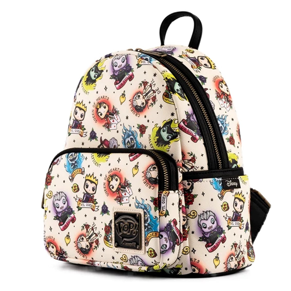 Mochila loungefly disney villanos tattoo aop mini backpack