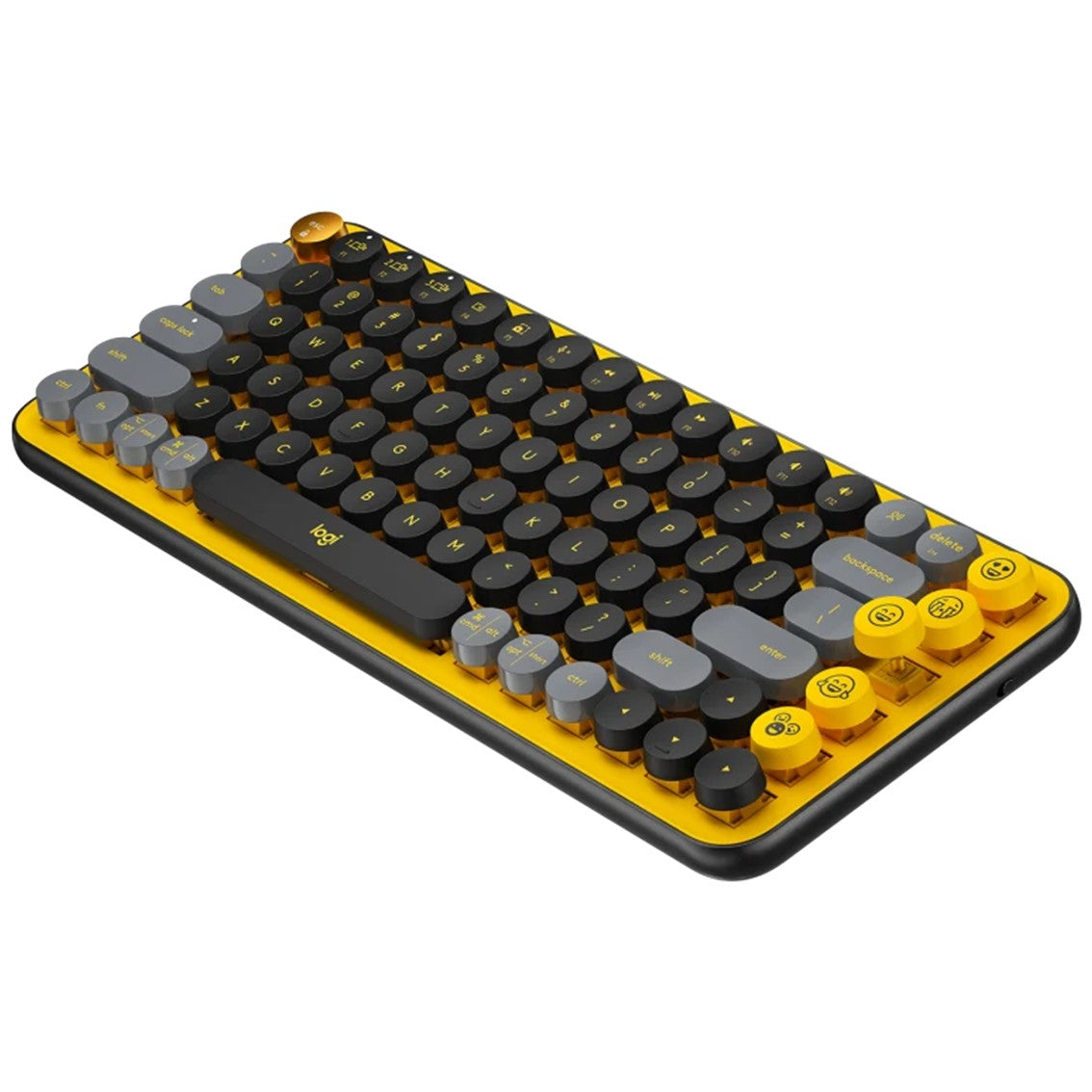 Teclado logitech pop keys blast yellow wireless inalambrico