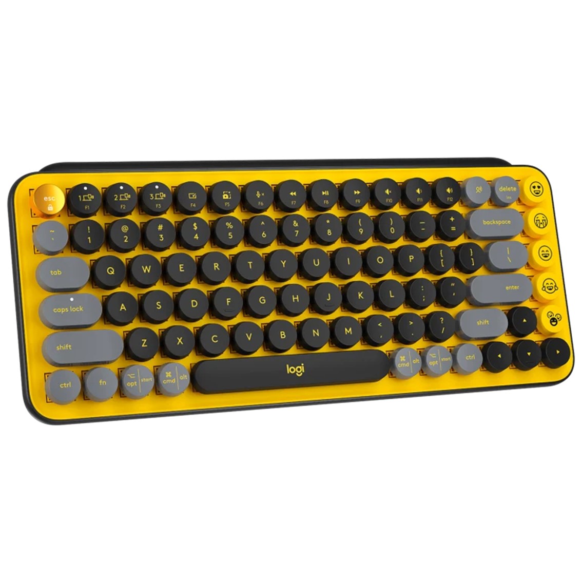 Teclado logitech pop keys blast yellow wireless inalambrico