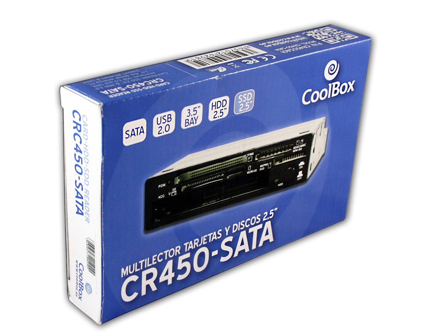 Lector tarjetas memoria y hdd ssd sata  coolbox cr450 interno