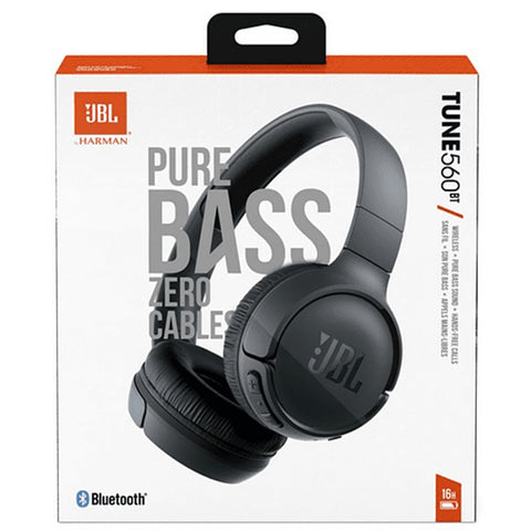 Auriculares inalambricos jbl tune 560bt -   microfono -  bluetooth -  negro