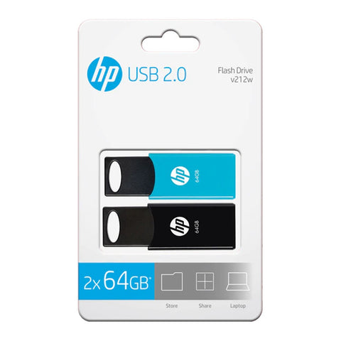 Pack de 2 memorias usb 2.0 hp v212 - twin 64gb