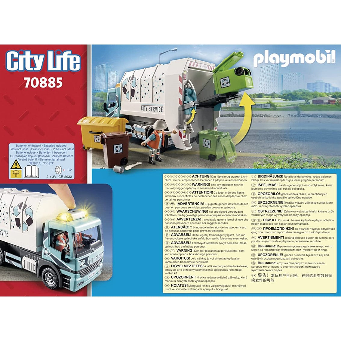 Playmobil city life camion de basura con luces