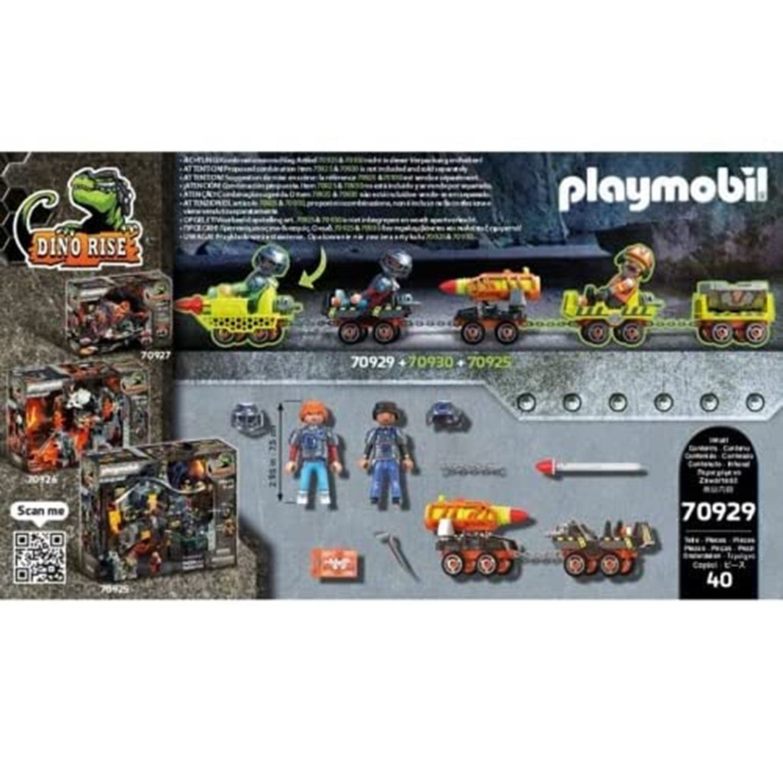 Playmobil dino mine carro de cohetes