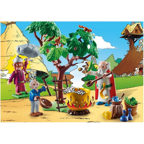 Playmobil asterix: panoramix con el caldero de la pocion magica