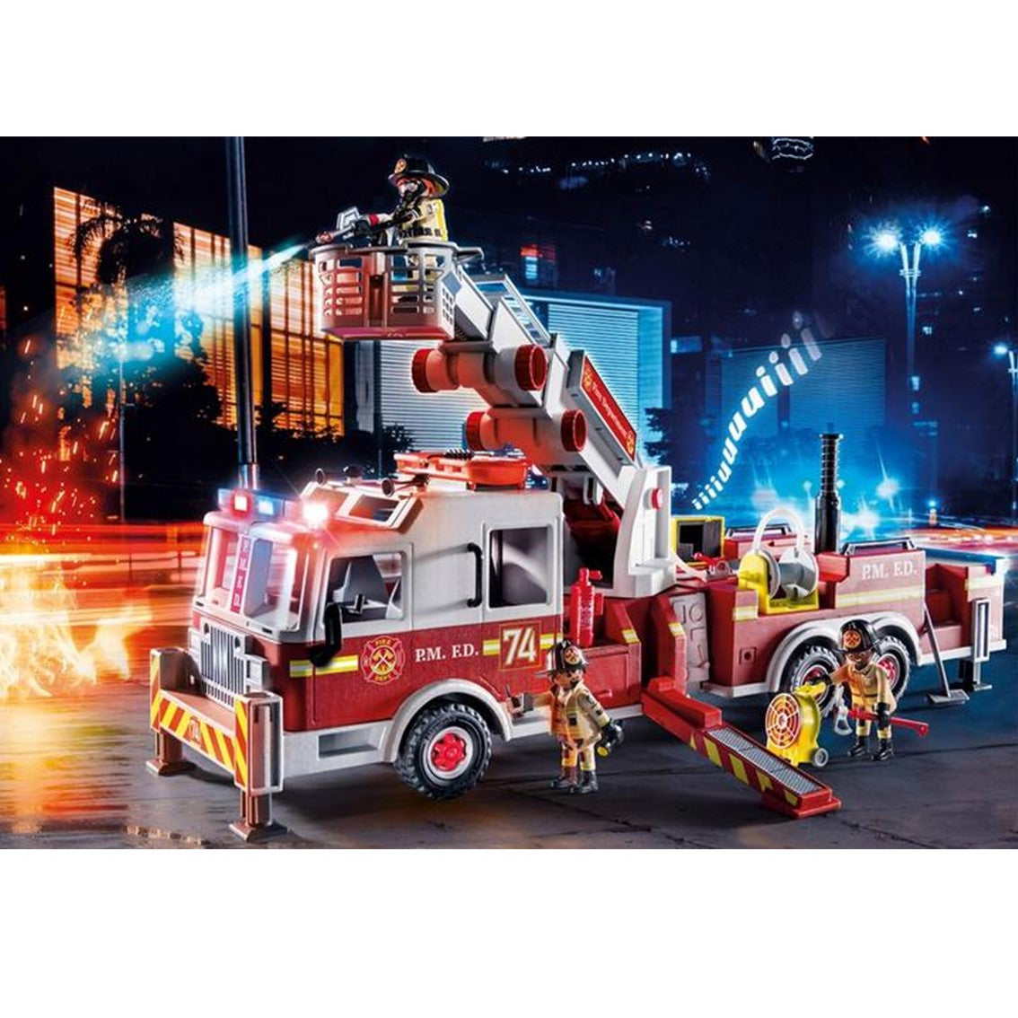 Playmobil vehiculos de rescate: camion de bomberos con escalera