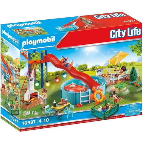 Playmobil fiesta en la piscina con tobogan