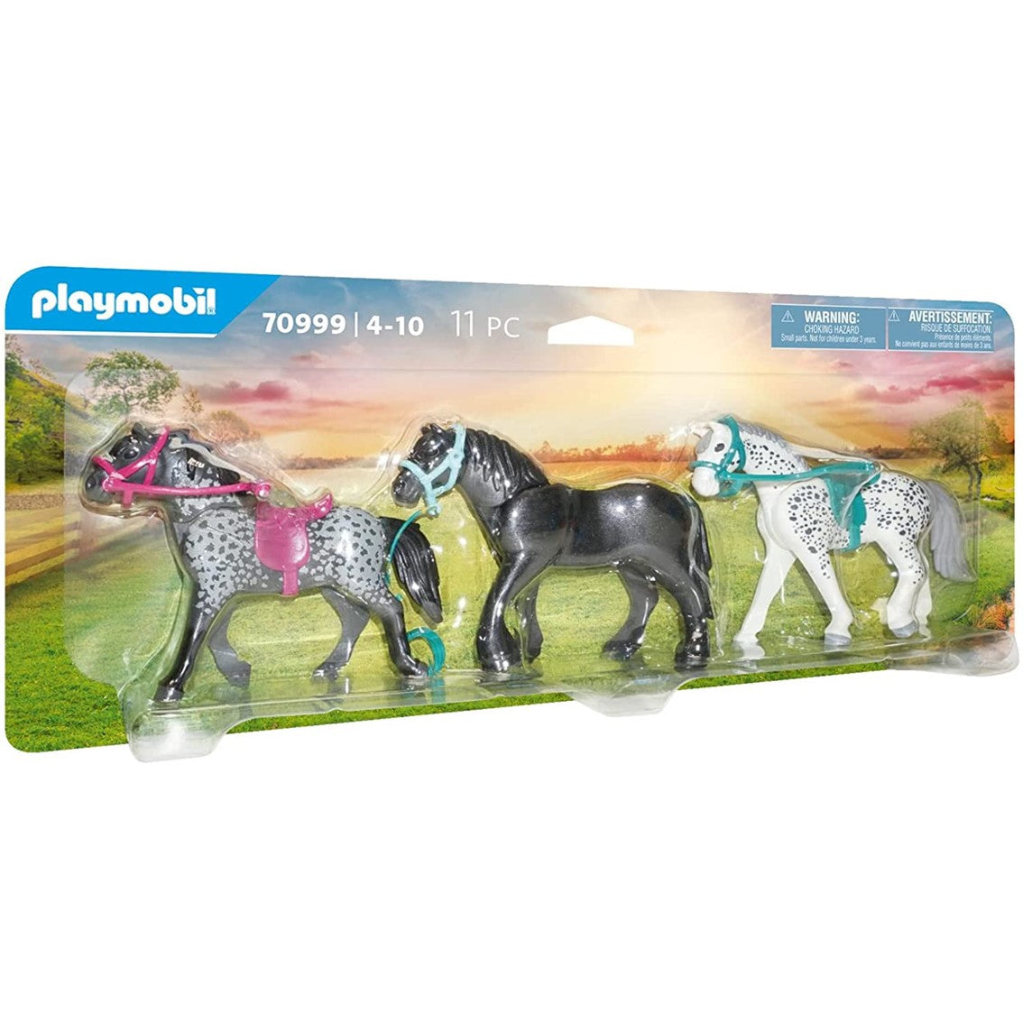 Playmobil 3 caballos: frison knabstrupper & andaluz