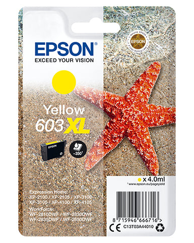 Cartucho tinta epson c13t03a44010 singlepack amarillo 603xl estrella de mar