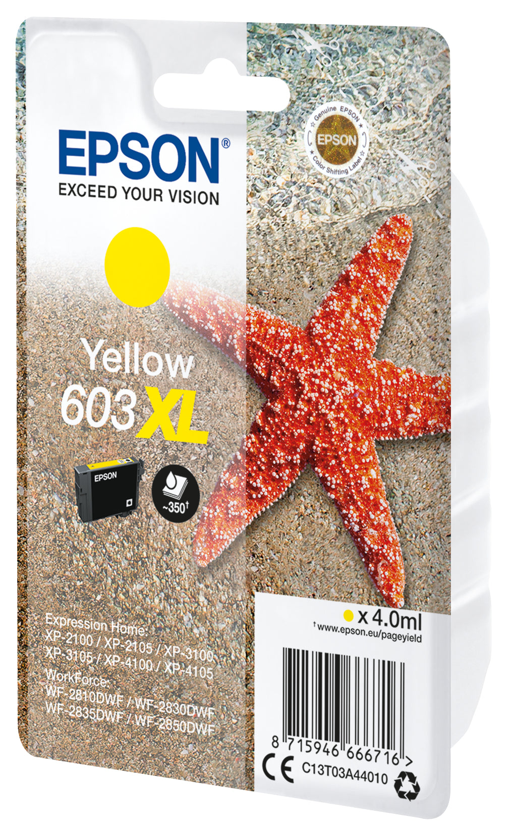 Cartucho tinta epson c13t03a44010 singlepack amarillo 603xl estrella de mar