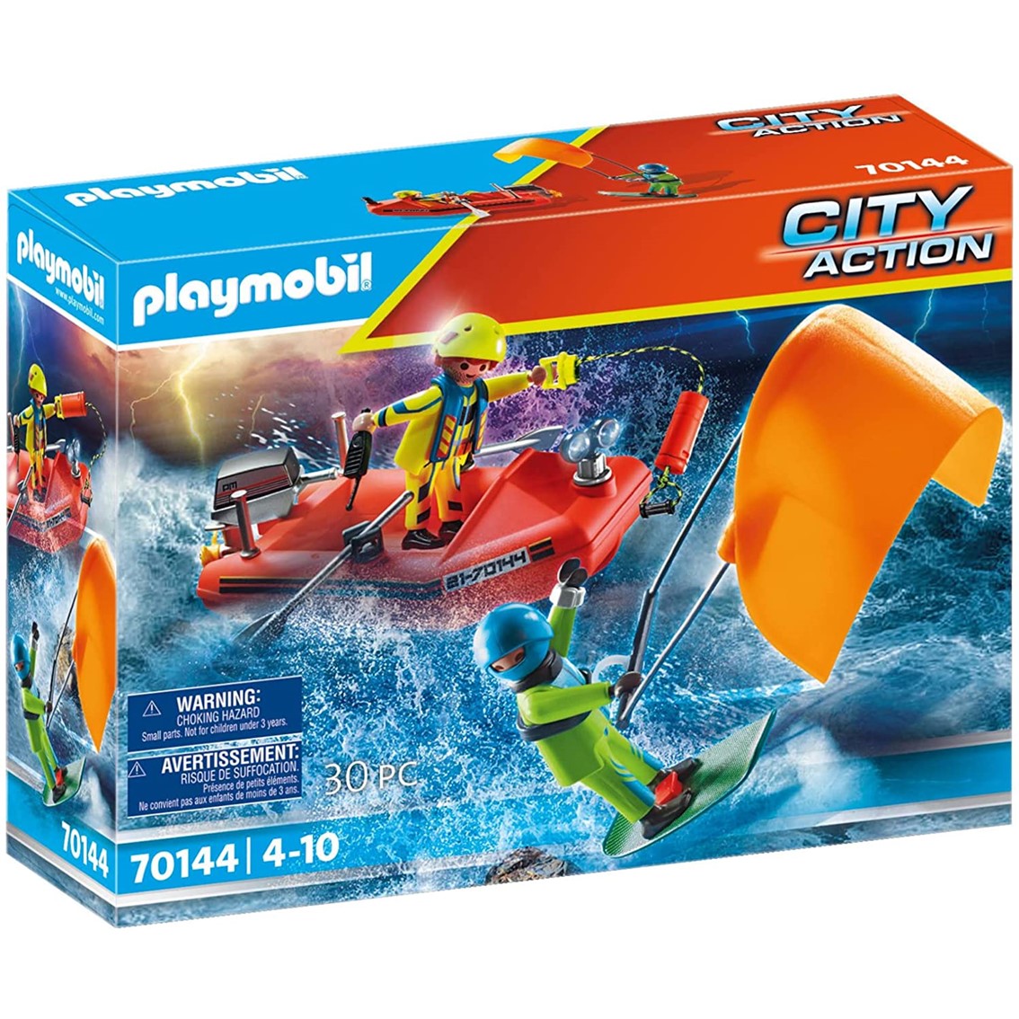 Playmobil rescate maritimo : rescate de kitsurfer con bote