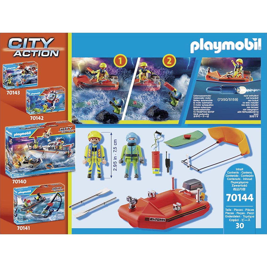 Playmobil rescate maritimo : rescate de kitsurfer con bote