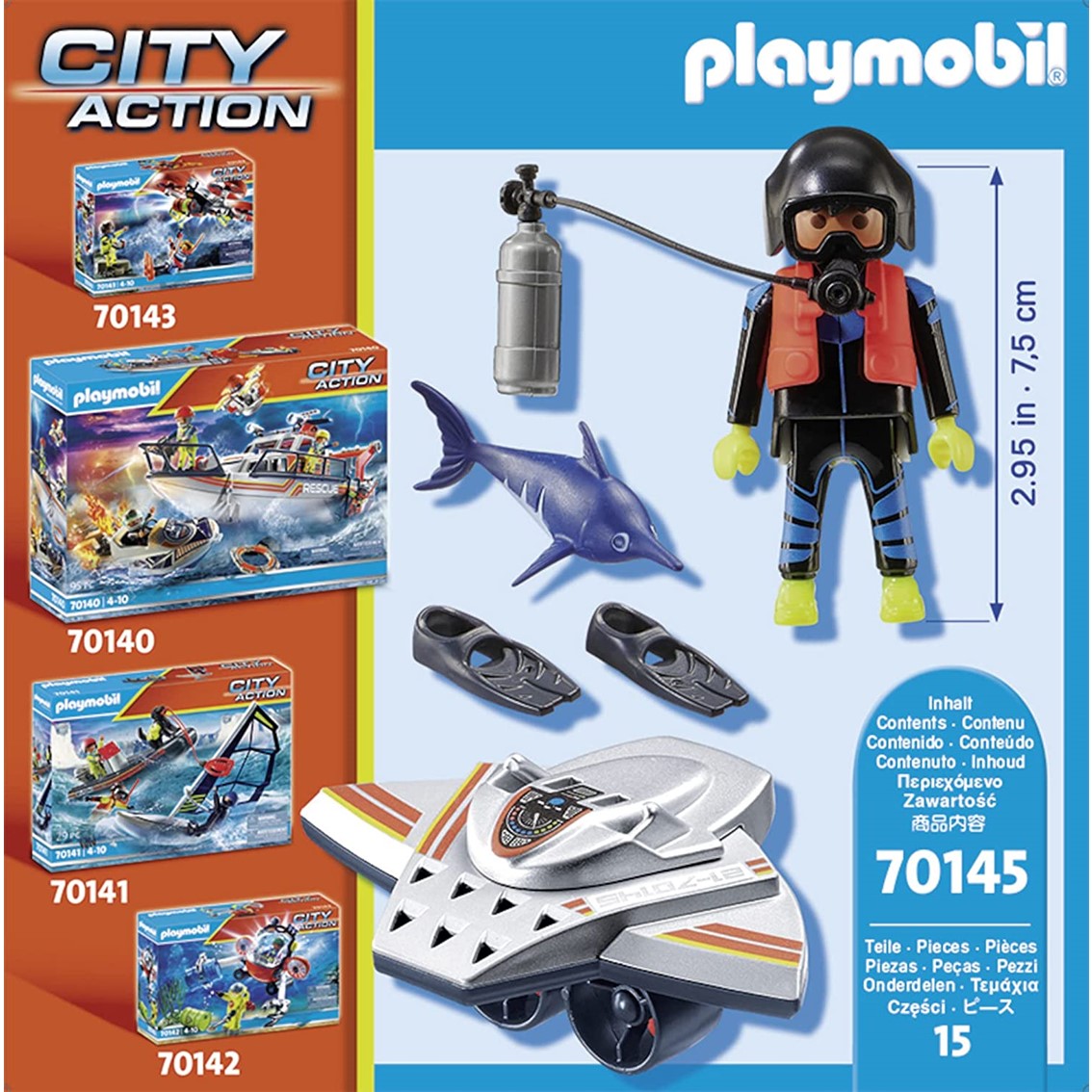 Playmobil maritimo : scooter de buceo en operaciones de rescate