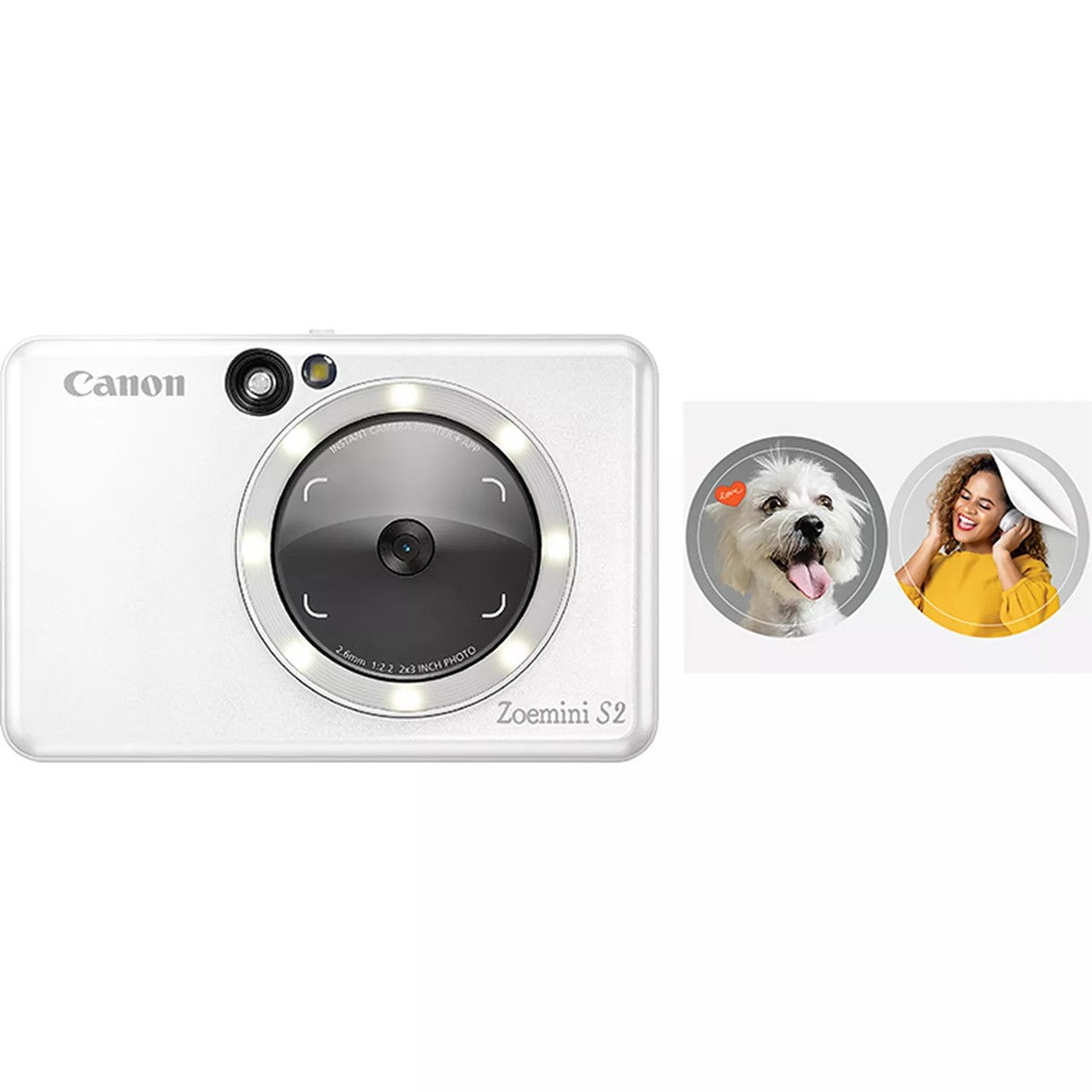 Camara impresora instantanea canon zoemini s2 blanco perla -  8mp -  bluetooth -  capacidad 10 hojas