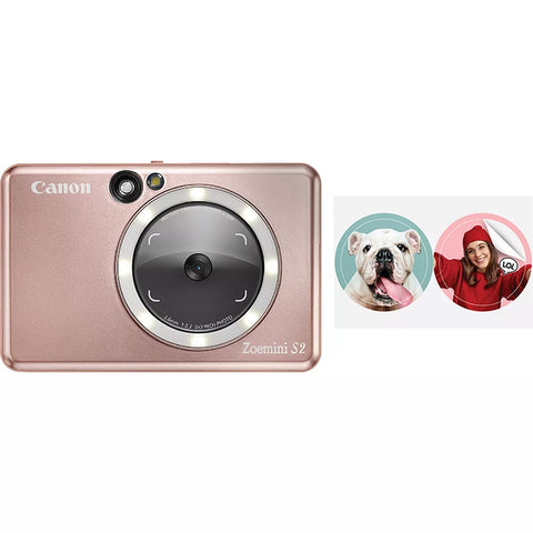 Camara impresora instantanea canon zoemini s2 oro rosa -  8mp -  bluetooth -  capacidad 10 hojas