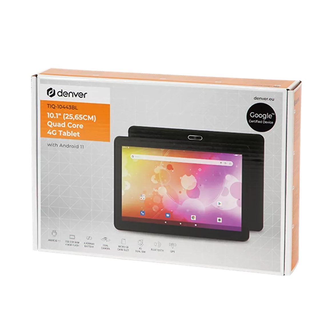 Tablet denver 10.1pulgadas tiq - 10443bl - 16gb rom - 2gb ram - 4g - wifi - bluetooth - android 11 - negro