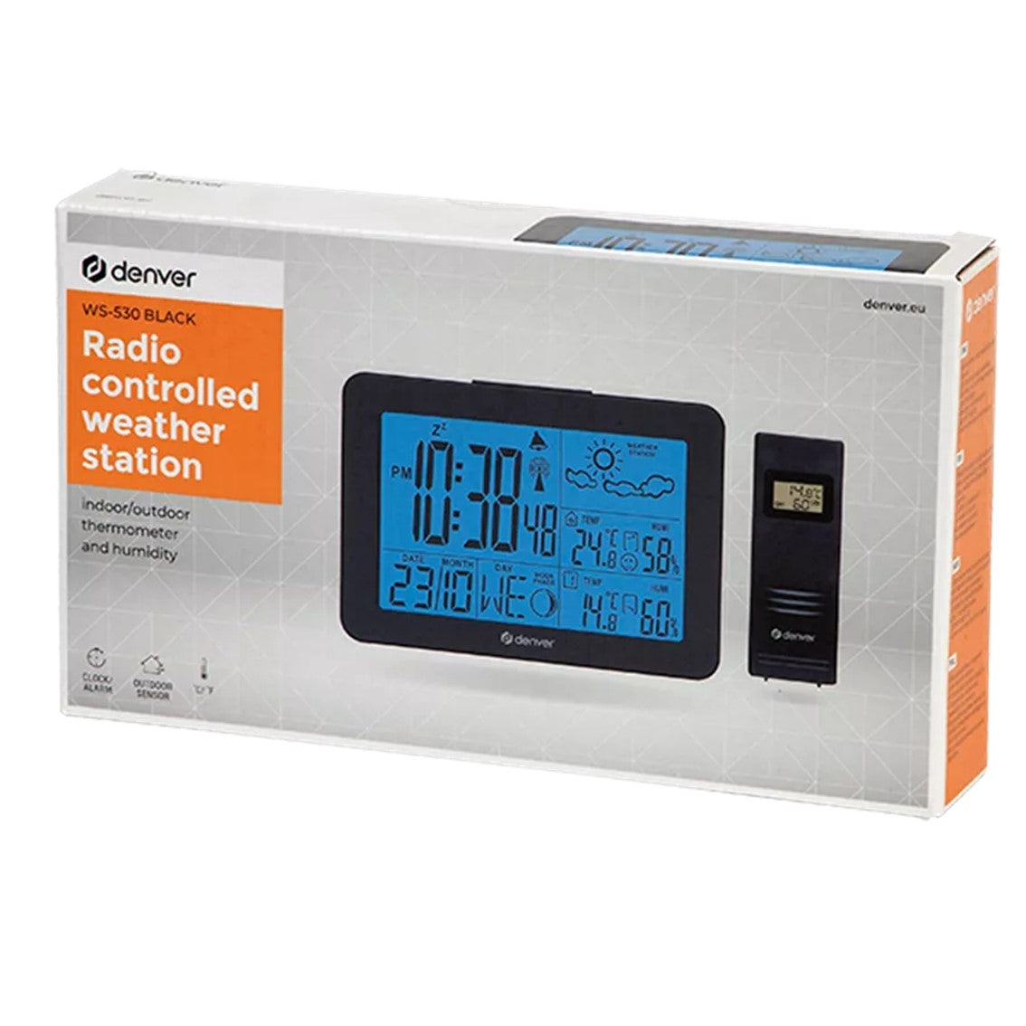 Estacion meteorologica denver ws - 530black con radio despertador negro