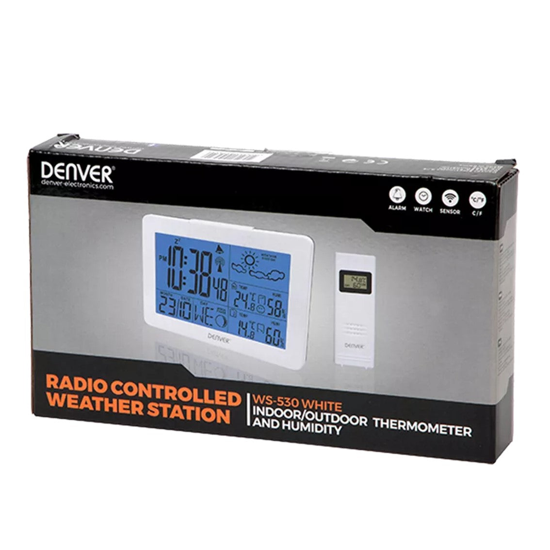 Estacion meteorologica denver ws - 530white con radio despertador blanco