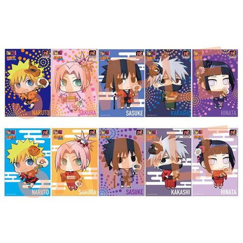 Set figuras con postales megahouse naruto shippuden petit chara land 10th anniversary