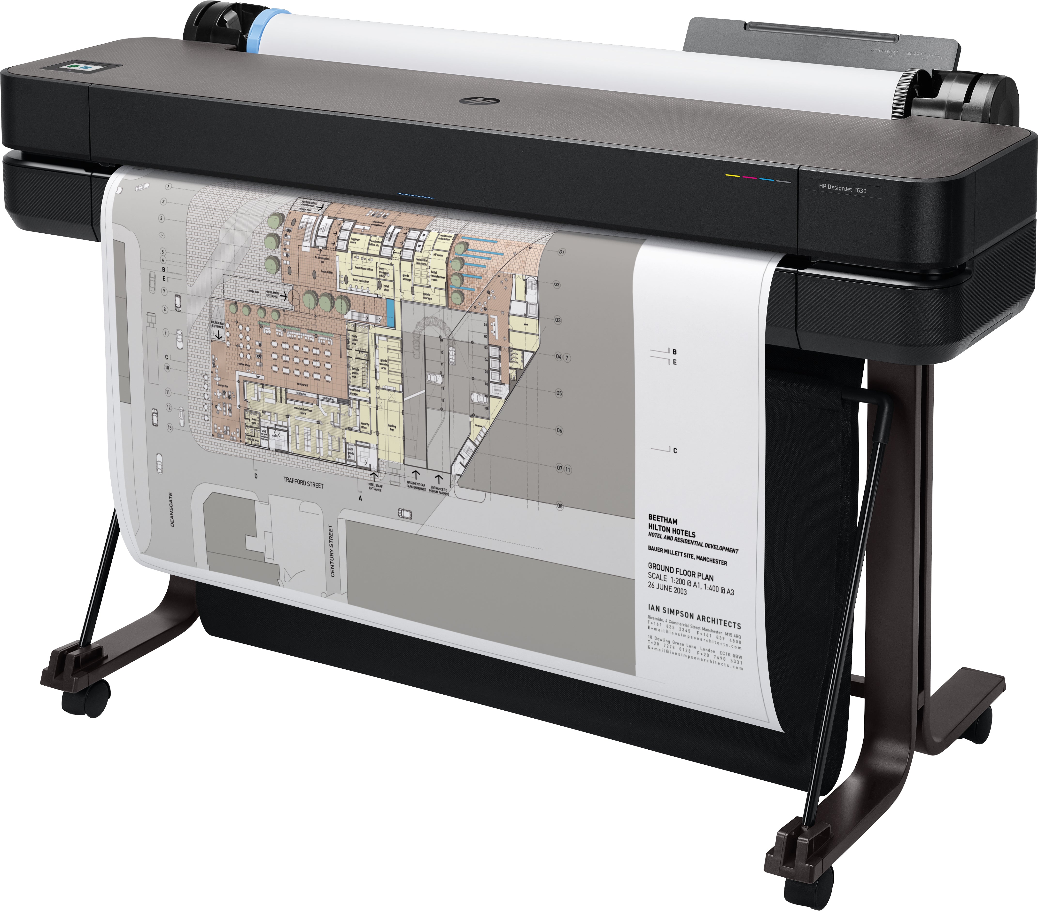 Plotter hp designjet t630 a0 36pulgadas -  2400ppp -  usb -  red -  wifi -  wifi - direct -  pedestal -  cortadora horizontal automatica