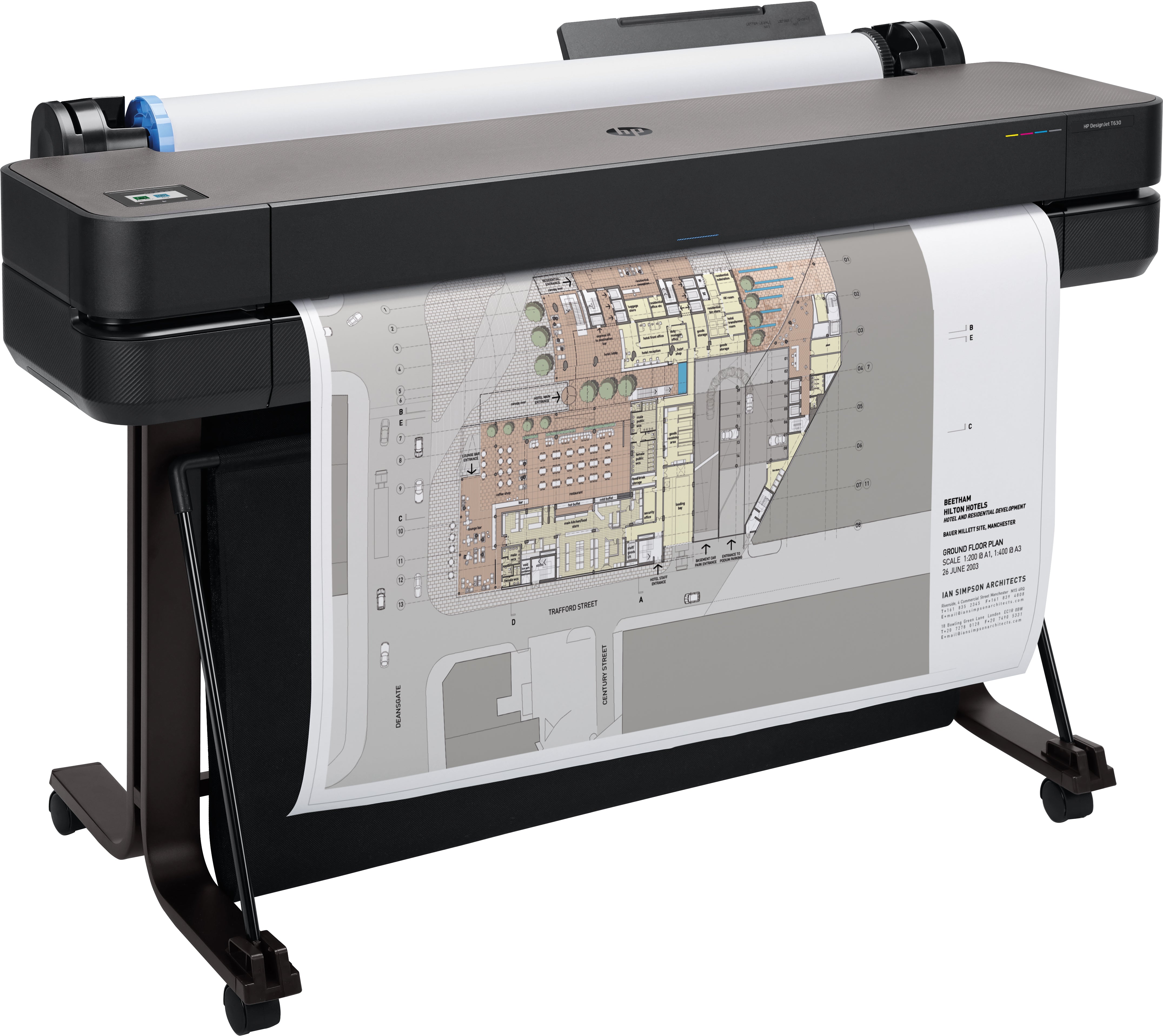 Plotter hp designjet t630 a0 36pulgadas -  2400ppp -  usb -  red -  wifi -  wifi - direct -  pedestal -  cortadora horizontal automatica