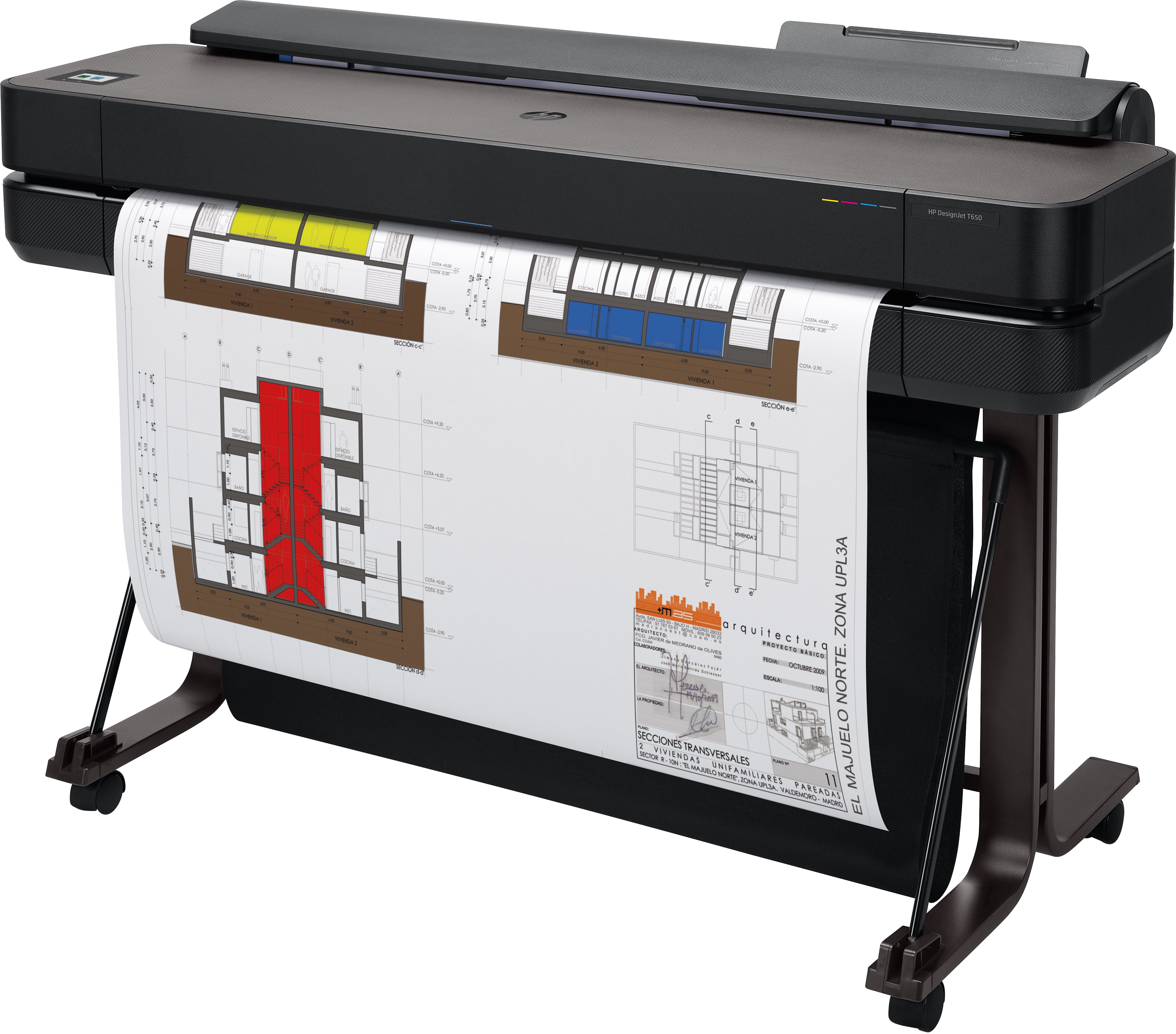 Plotter hp designjet t650 a0 36pulgadas -  2400ppp -  usb -  red -  wifi -  wifi - direct -  pedestal -  cortadora horizontal automatica