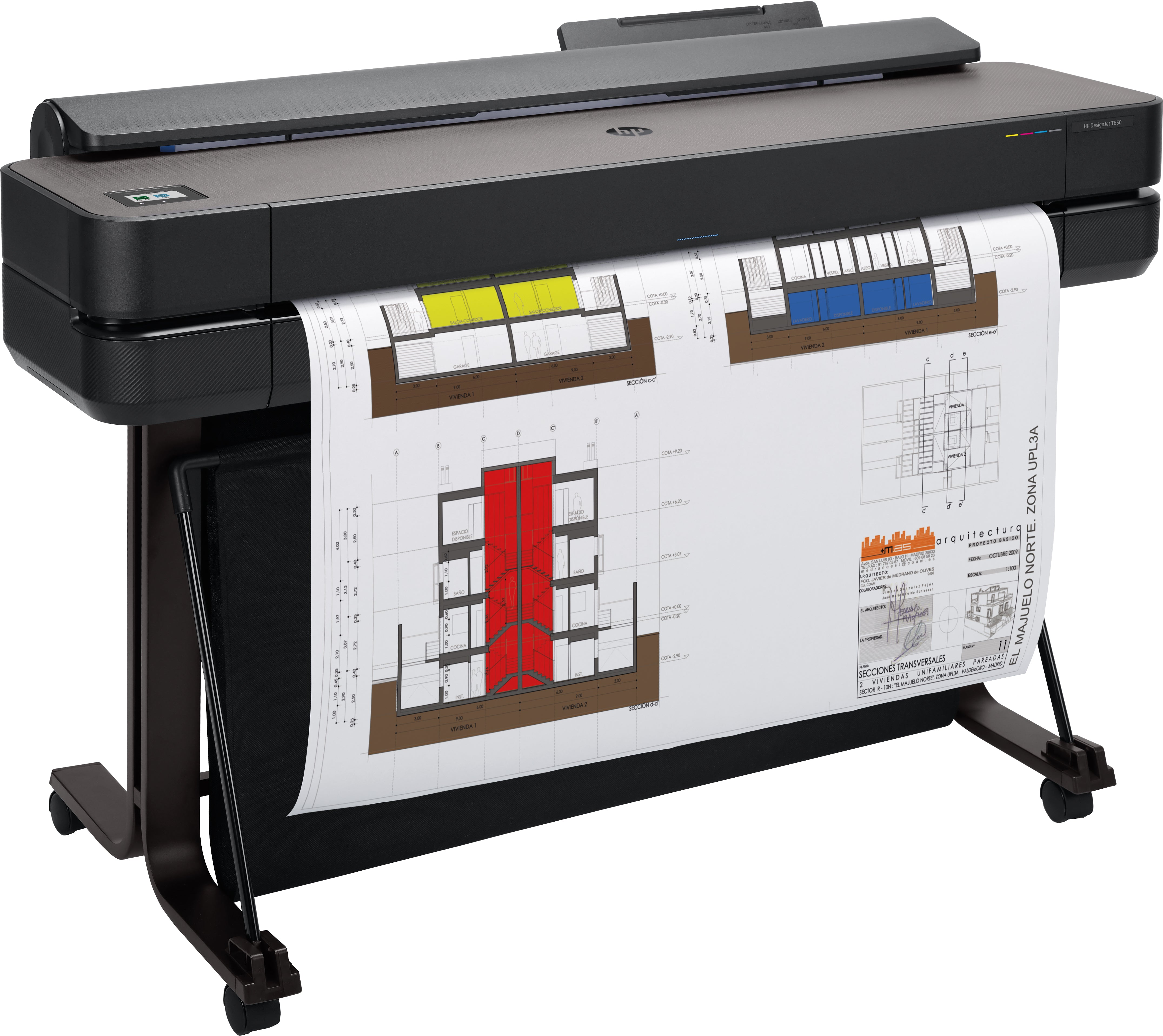 Plotter hp designjet t650 a0 36pulgadas -  2400ppp -  usb -  red -  wifi -  wifi - direct -  pedestal -  cortadora horizontal automatica