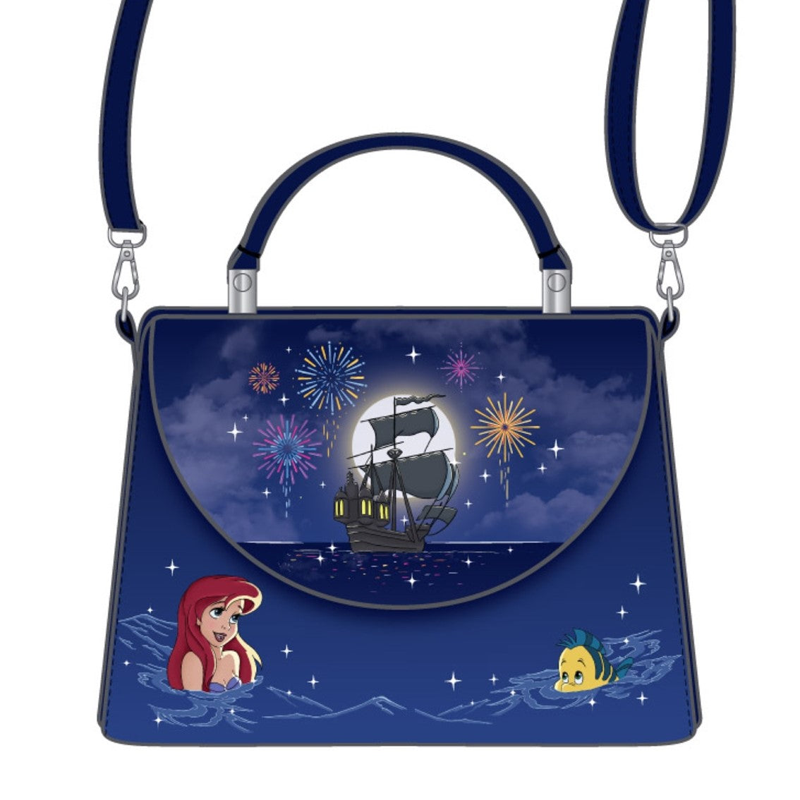 Bandolera loungefly disney la sirenita ariel fireworks