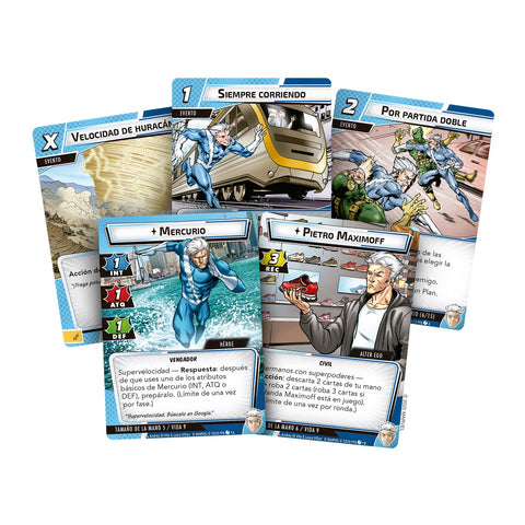 Juego de mesa marvel champions: quicksilver 60 cartas pegi 14