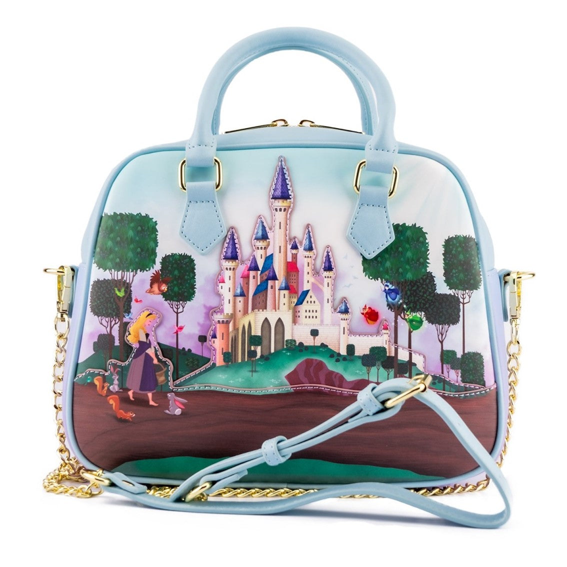 Bolso loungefly castillo aurora la bella durmiente disney