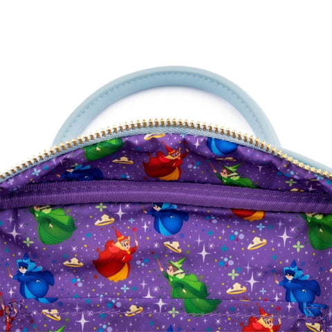 Bolso loungefly castillo aurora la bella durmiente disney