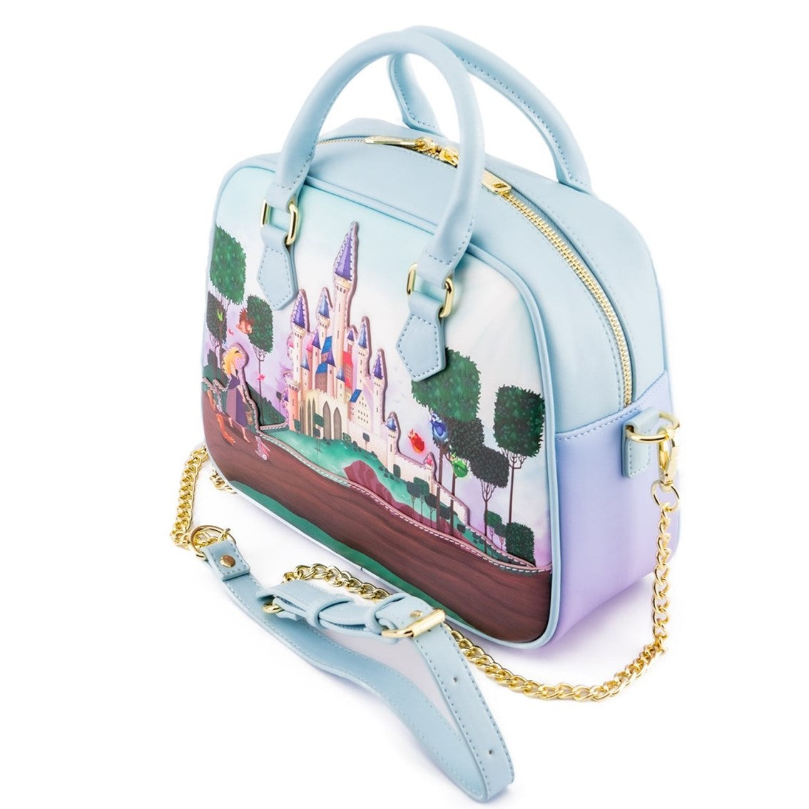 Bolso loungefly castillo aurora la bella durmiente disney